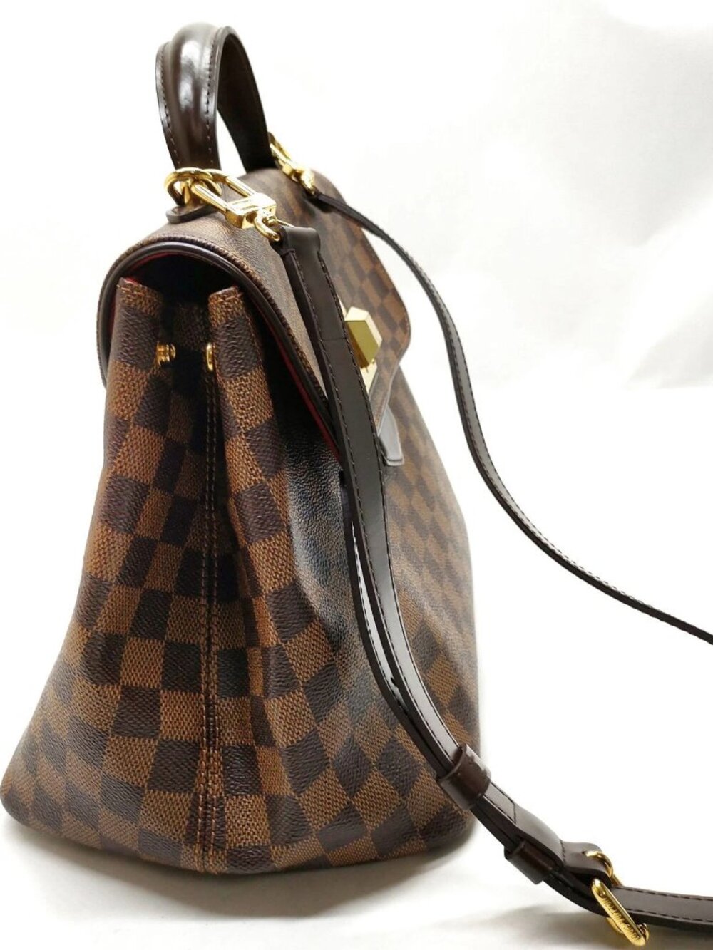 Authentic Louis Vuitton Bergamo MM Damier Ebene Canvas Satchel Crossbody - Picture 5 of 16